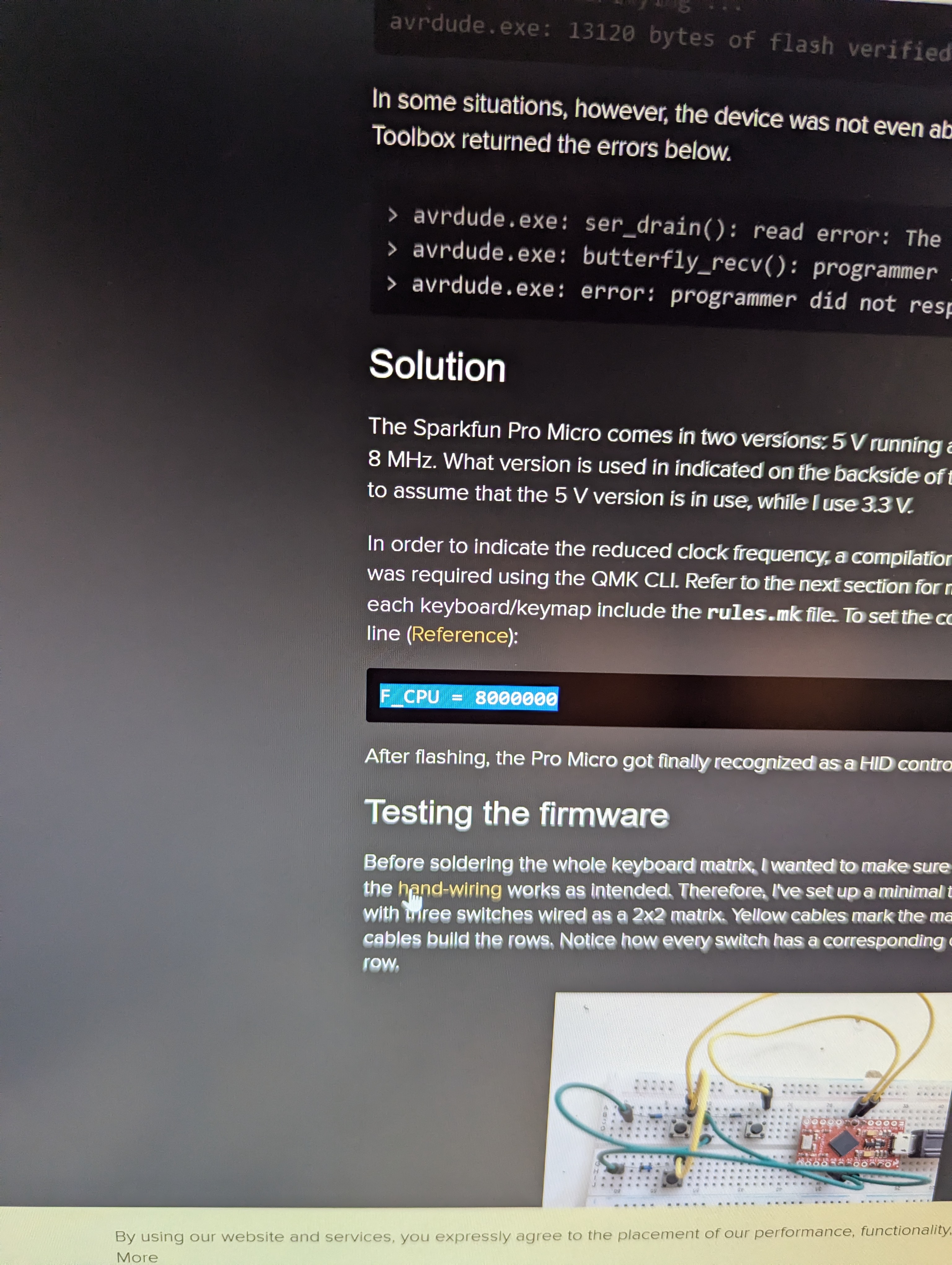 a quickly taken photo of a website showing some rukes.mk code